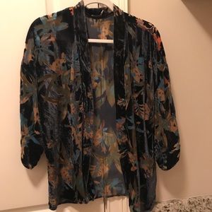 Crushed blue velvet kimono!
